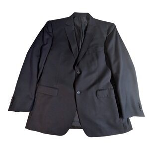 Z Zegna Mens Black 100% Wool 2 Button Suit Jacket Blazer Size 52R Italy READ